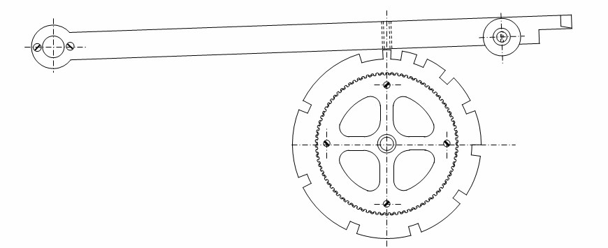 Levier sur roue de compte de l`horloge de Griselles