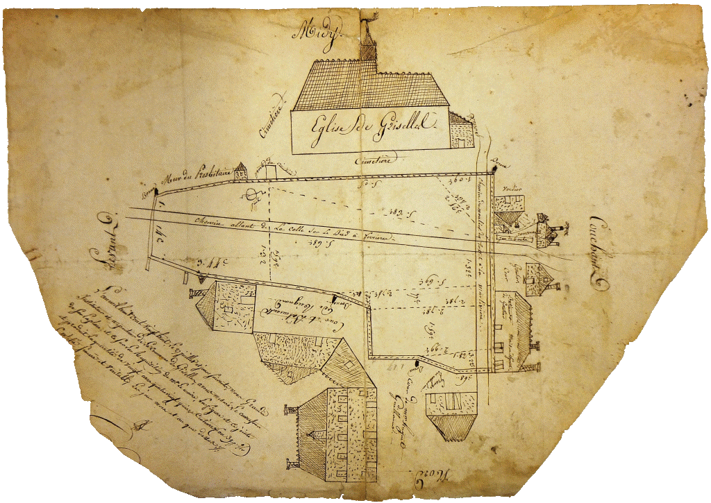 Plan de la place de Griselles en 1828 
